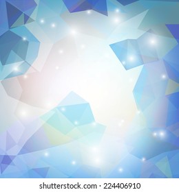 Abstract blue background, triangle design vector illustration.