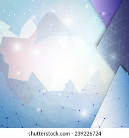 Abstract blue background, triangle design vector illustration.