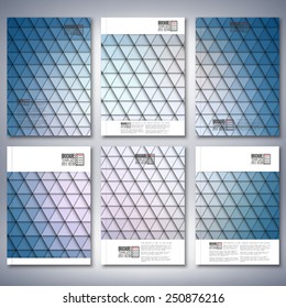Abstract blue background, triangle design vector. Brochure, flyer or report for business, templates vector.
