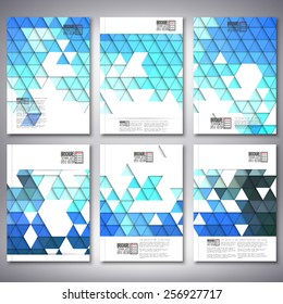 Abstract blue background, triangle design vector. Brochure, flyer or report for business, templates vector.