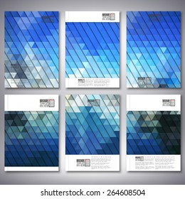 Abstract blue background, triangle design vector. Brochure, flyer or report for business, templates vector.