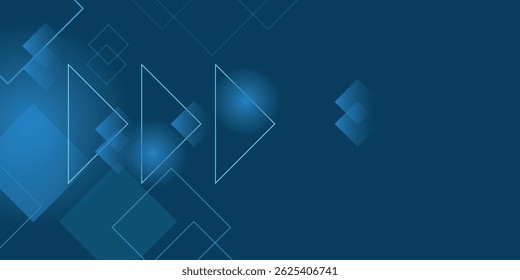 fundo azul abstrato com triângulo. Design moderno de linhas geométricas azuis brilhantes. tecnologia vetorial
