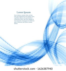 Abstract blue background with triangle mosaic. Vector background.
