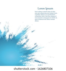Abstract blue background with triangle mosaic. Vector background.