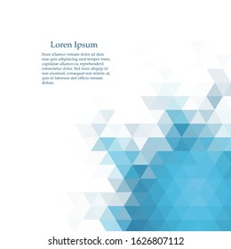 Abstract blue background with triangle mosaic. Vector background.