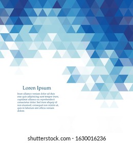 Abstract blue background with triangle mosaic. Vector background.