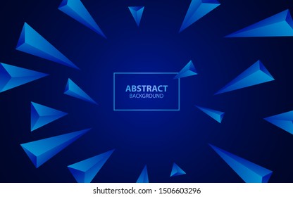 Abstract blue background with triangle pattern composition. Modern and trendy vector design template for use element, cover, banner, brochure, flyer, frame, corporate, advertising