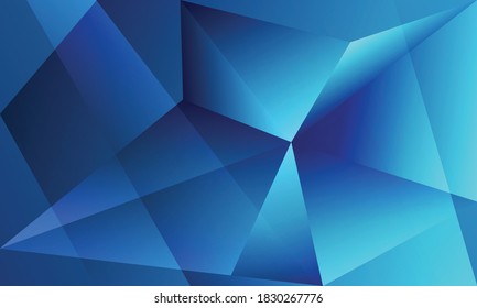 Abstract blue background with triangles and gradients.