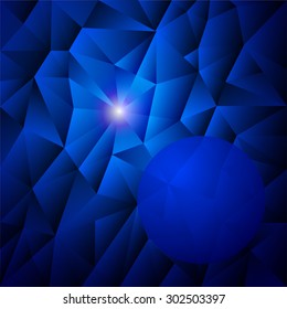 Abstract blue background of the triangles with space for text
