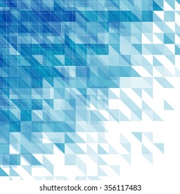 abstract blue background with triangles, squares and lines
