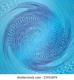 Abstract blue background with twirling water