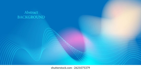An abstract blue background with a use of blurred and gradient colors in various areas, as well as free-standing curved lines and coordinate lines, giving a sense of depth and gentle movement.