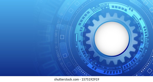 Abstract blue background with various technology elements. Hi-tech communication concept. Connection structure vector illustration.