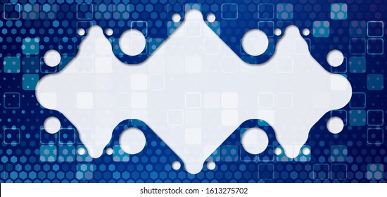 Abstract blue background with various technology elements. Hi-tech communication concept. Connection structure vector illustration.