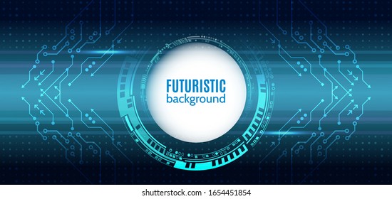 Abstrakter blauer Hintergrund mit verschiedenen technischen Elementen. Hightech-Kommunikationskonzept. Vektorillustration der Verbindungsstruktur.