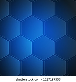 Abstract blue background. Vector illustration. Futuristic hexagon background