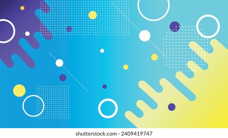 Abstract Blue  background vector illustration, Circle and dotted line. Geometric background. cover design, backdrop, banner, web yellow background.