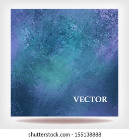 abstract blue background vector with vintage grunge background texture design, distressed rough blue paint that looks like stormy skies or deep blue ocean concept image