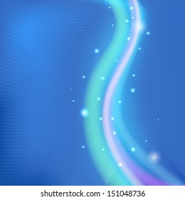 Abstract blue background with wave