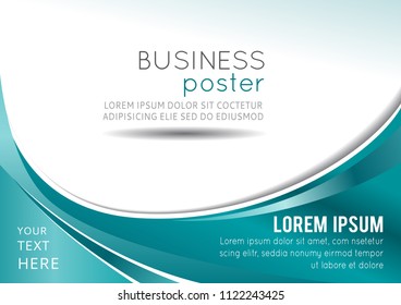 Abstract blue background with wave - brochure design or flyer