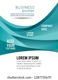 Abstract blue background with wave - brochure design or flyer