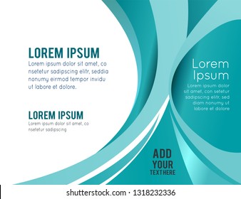 Abstract blue background with wave - brochure design or flyer