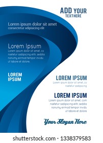 Abstract blue background with wave - brochure design or flyer