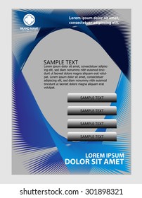 Abstract blue background with wave - brochure design or flyer
