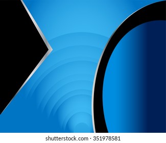 Abstract blue background with wave - brochure design or flyer

