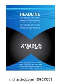 Abstract blue background with wave - brochure design or flyer
