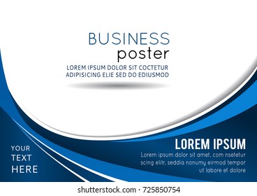 Abstract blue background with wave - brochure design or flyer