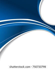Abstract blue background with wave - brochure design or flyer