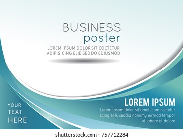 Abstract blue background with wave - brochure design or flyer