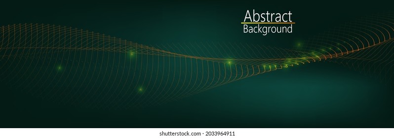 abstract blue background with a wave of dots. dots connection technology. musical wave. vector illustration