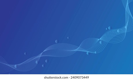 abstract blue background with wave lines pattern for modern graphic design decoration 