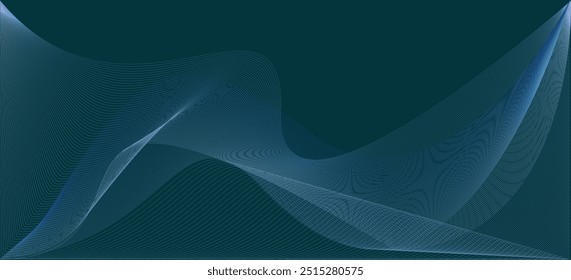 abstract blue background wave lines fluid flowing energy Dark abstract background with glowing wave Vector illustration isolated Futuristic technology concept backdrop, poster, banner, cover, brochure