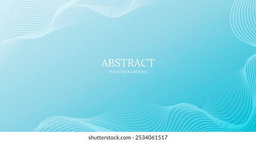 Fondo Azul Abstractas Con Líneas De Onda. Fondo de pantalla futurista. Anuncio de negocios. Ilustración vectorial. Fondo de Tecnología. Mínimo