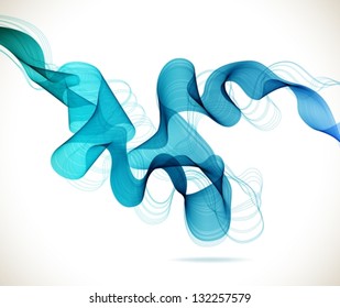 Abstract blue background with wave, vector illustration