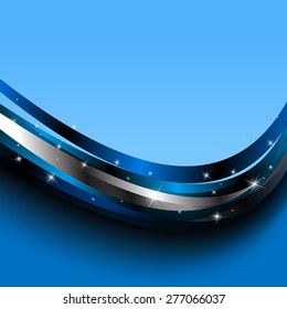 Abstract blue background with wave. Vector. Clip-art