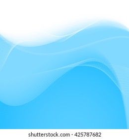 Abstract blue background with wave. Vector illustration. Clip-art