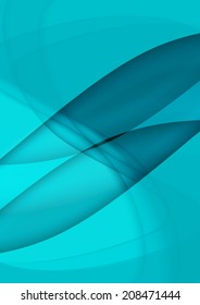 Abstract blue background with waves. Business brochure. Futuristic presentation. Vector