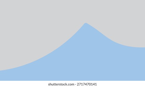 Abstract blue background with waves depicting a stylized mountain landscape with a winter peak and sunset over a nature vector design