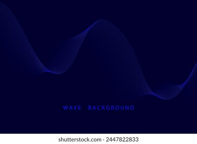 Fondo azul Abstractas con ondas. Concepto de tecnología futurista. Ilustración vectorial