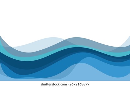 Abstract blue background with waves illustration. suitable for office wall paper needs, advertising on billboards