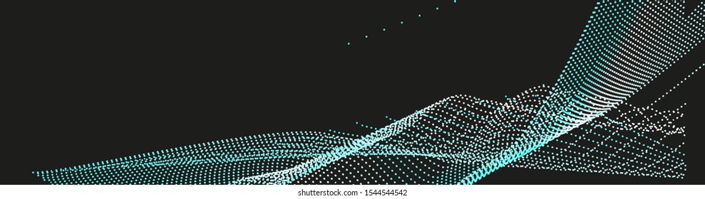 Abstract blue background with waves. Layout template for web design.