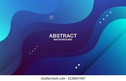 Abstract blue background with waves. Vector illustration