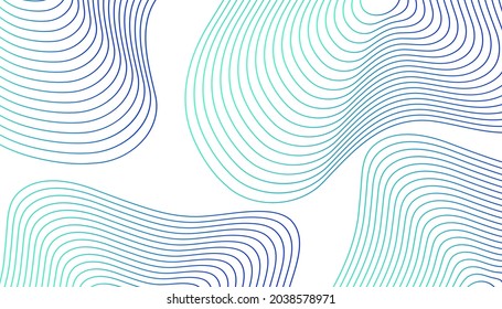 Resumen de fondo azul con líneas onduladas. Mínimo mapa de contorno de línea topográfica. Elemento de decoración de textura moderna. Vector