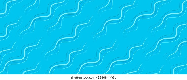 abstract blue background with wavy lines in a paper style. Vector illustration.