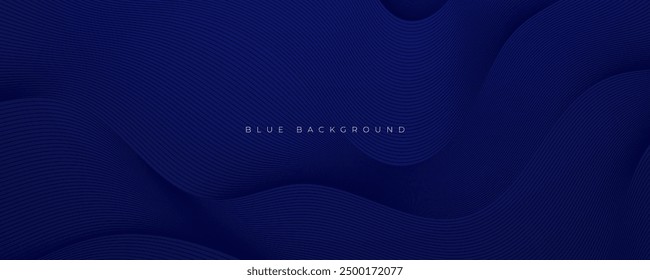 Abstract blue background wavy lines texture decorative shape design vector