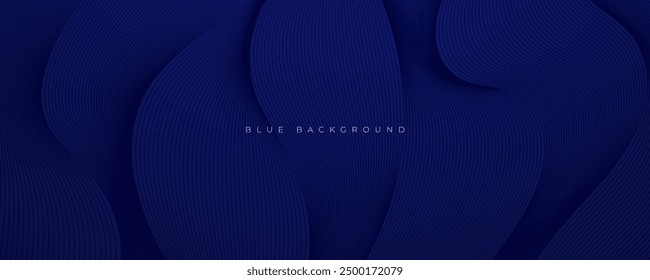 Abstract blue background wavy lines texture decorative shape design vector